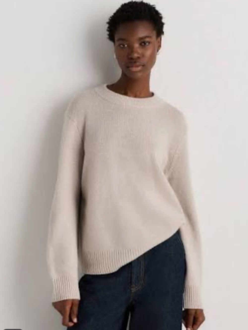 Quince Mongolian Cashmere Oversized Crewneck Sweater